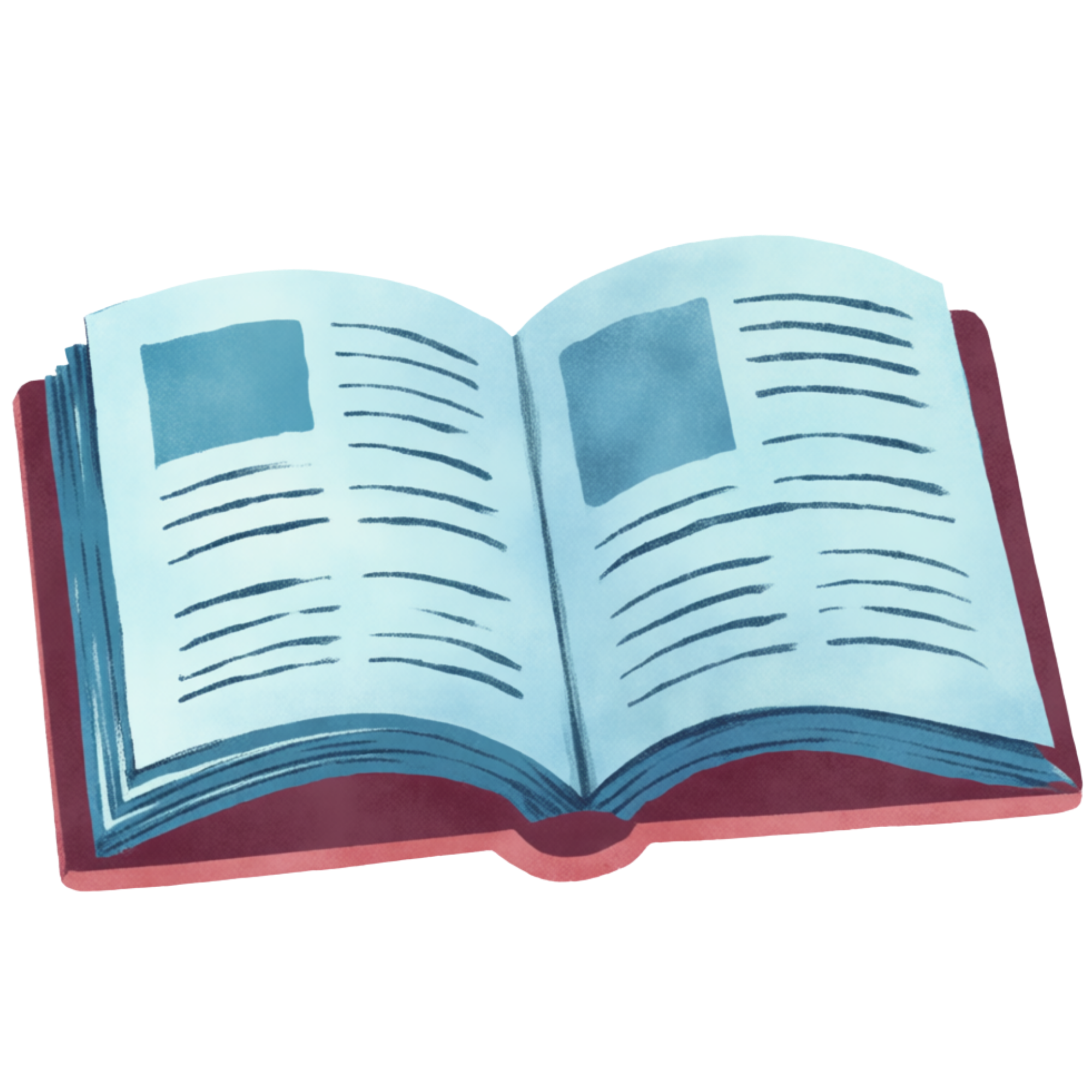 An open book.